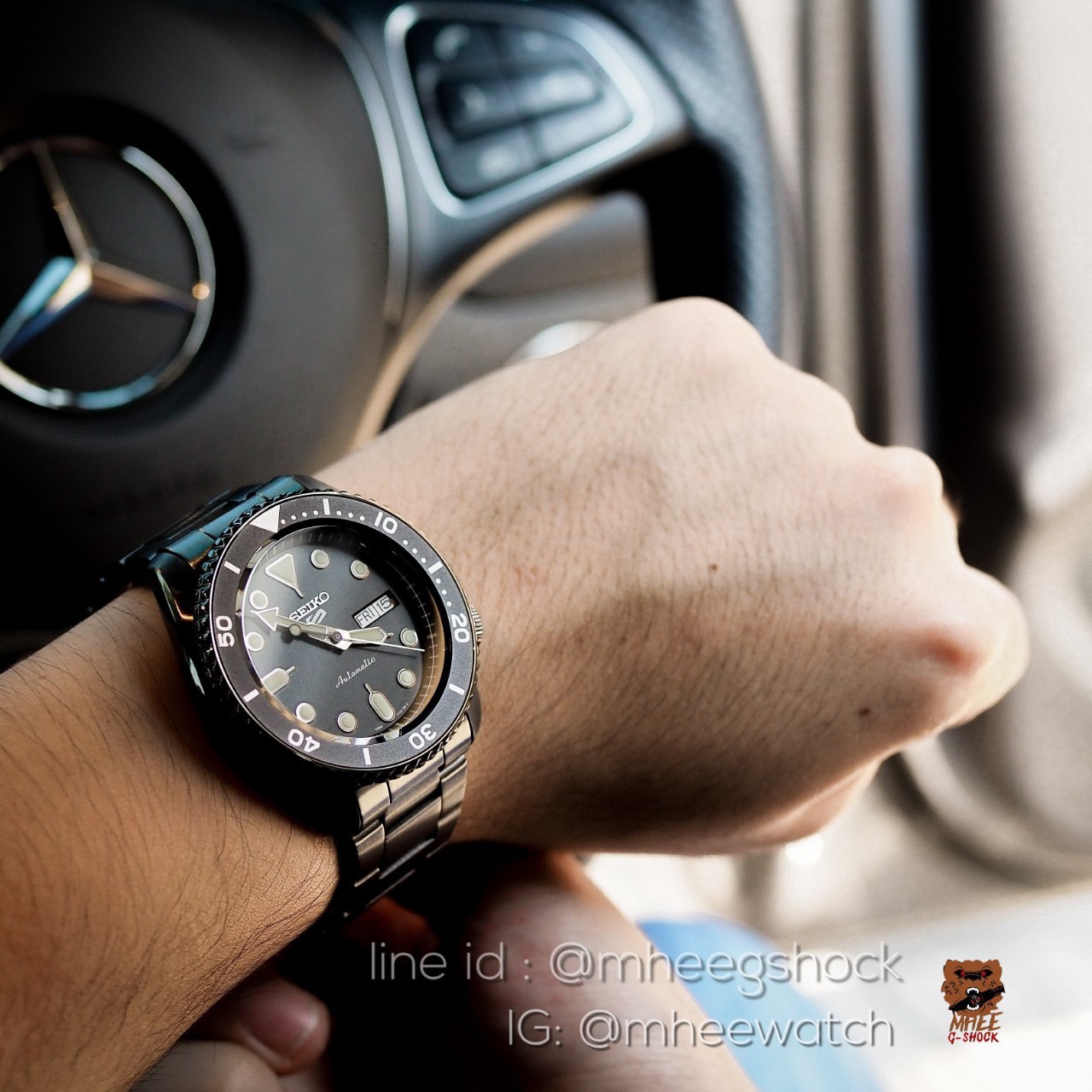 Seiko สแตนเลสรมดำ Automatic PVD Black รุ่นSRPD65K1