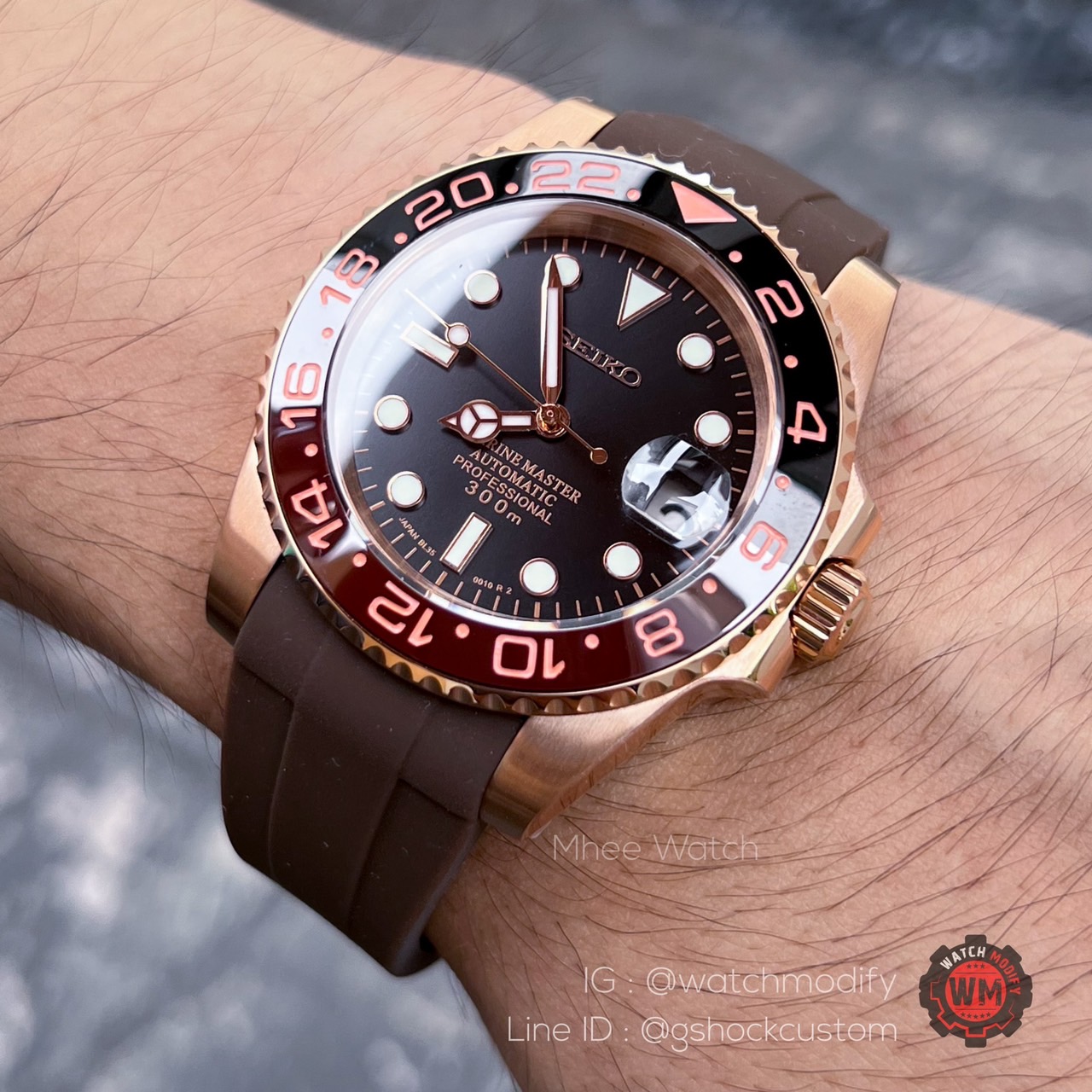 Seiko Mod Rootbeer Rubber BANd Choco perfect combination