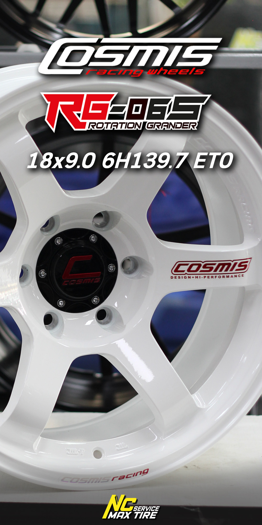 ล้อแม็กขอบ18 / Cosmis / RG06S / ล้อแม็กสีขาว / 18×9.0 6H139.7 ET0