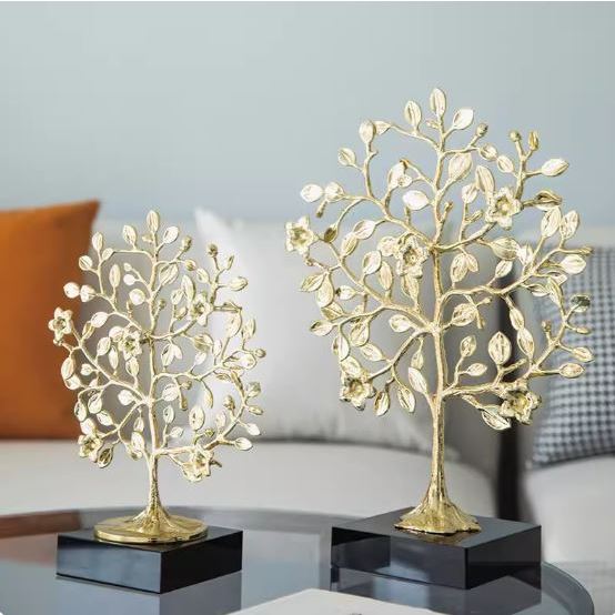 CT188B129 FAMITOSS ต้นไม้เงิน โมเดลสีทอง ของตกแต่ง ของขวัญขึ้นบ้านใหม่