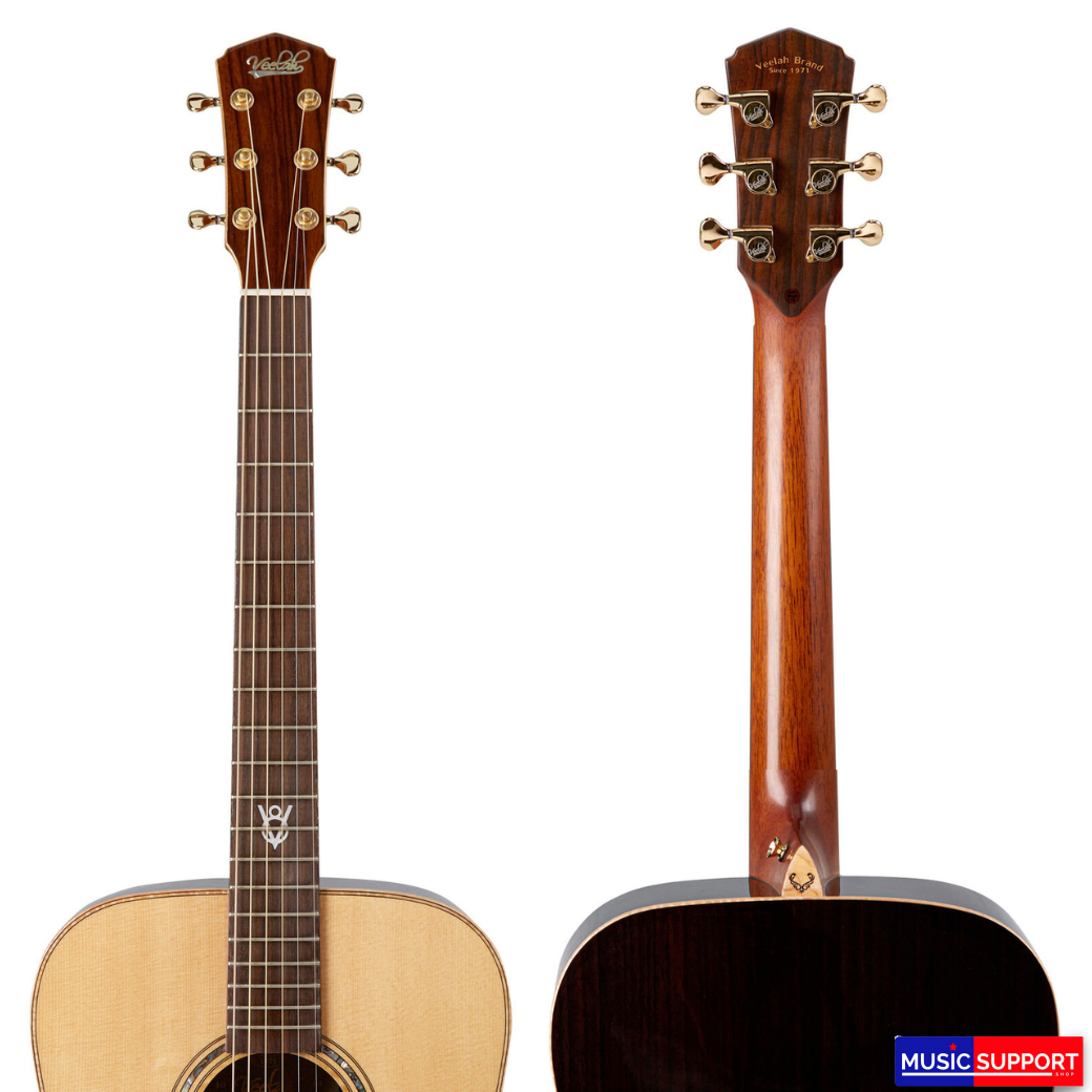 Veelah V8-D กีตาร์โปร่งทรง Dreadnought All Solid with Deluxes Hard Case