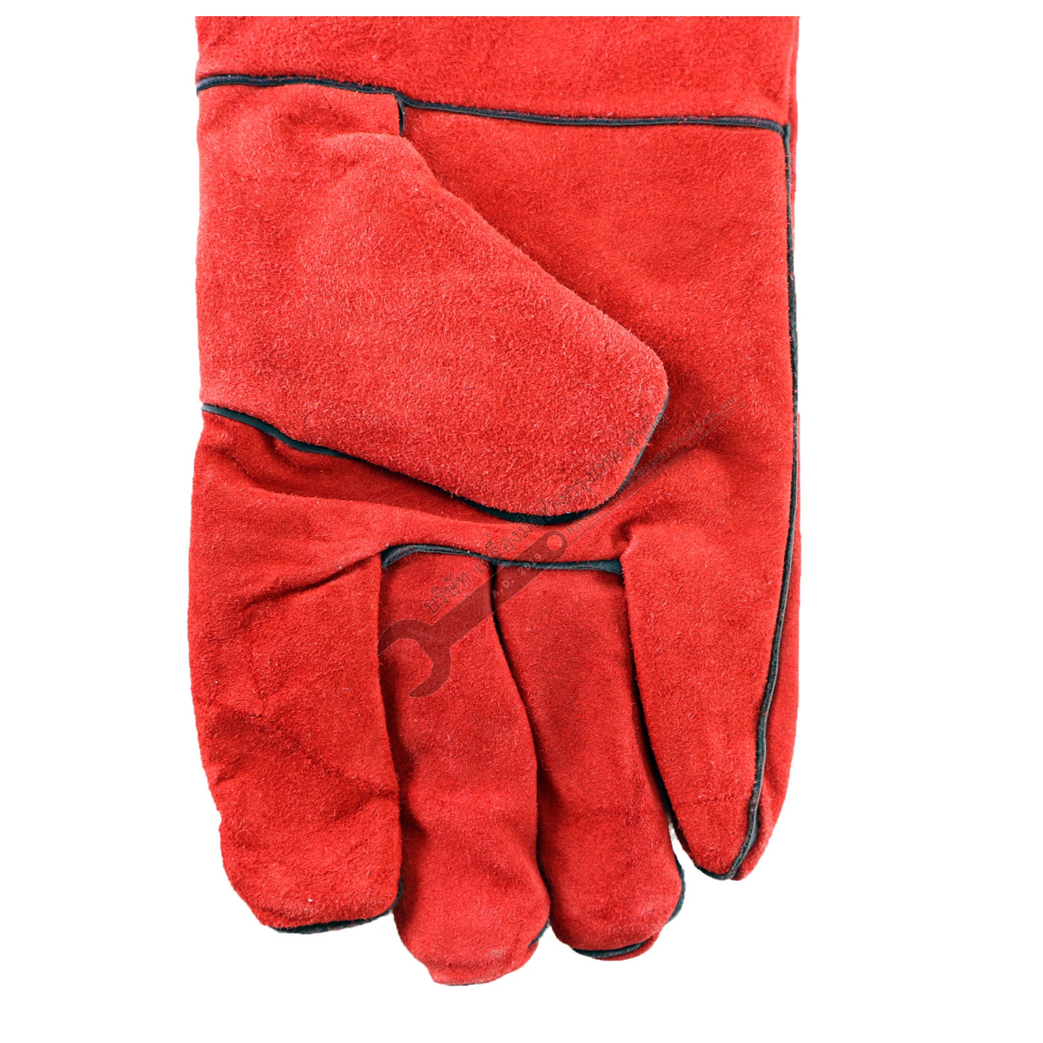 ถุงมือเชื่อม ถุงมือหนังเชื่อมแบบยาว สีแดง ยาว14 นิ้ว