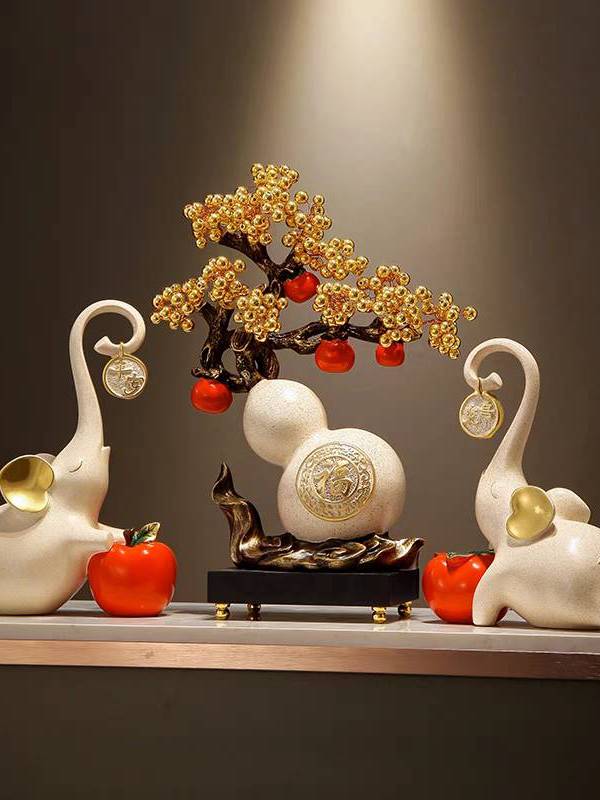 CT204B139 HAOYUN ต้นไม้เงินดูดทรัพย์ Gift ของขวัญ ขึ้นบ้านใหม่ เปิดร้าน Gold fruit money tree ornaments