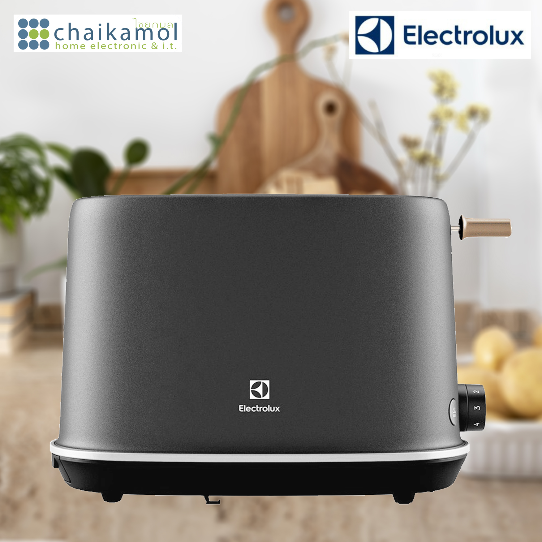 เครื่องปิ้งขนมปัง ELECTROLUX รุ่น E7TS1-60BP กำลัง 980 วัตต์ Toaster / ประกัน 2 ปี