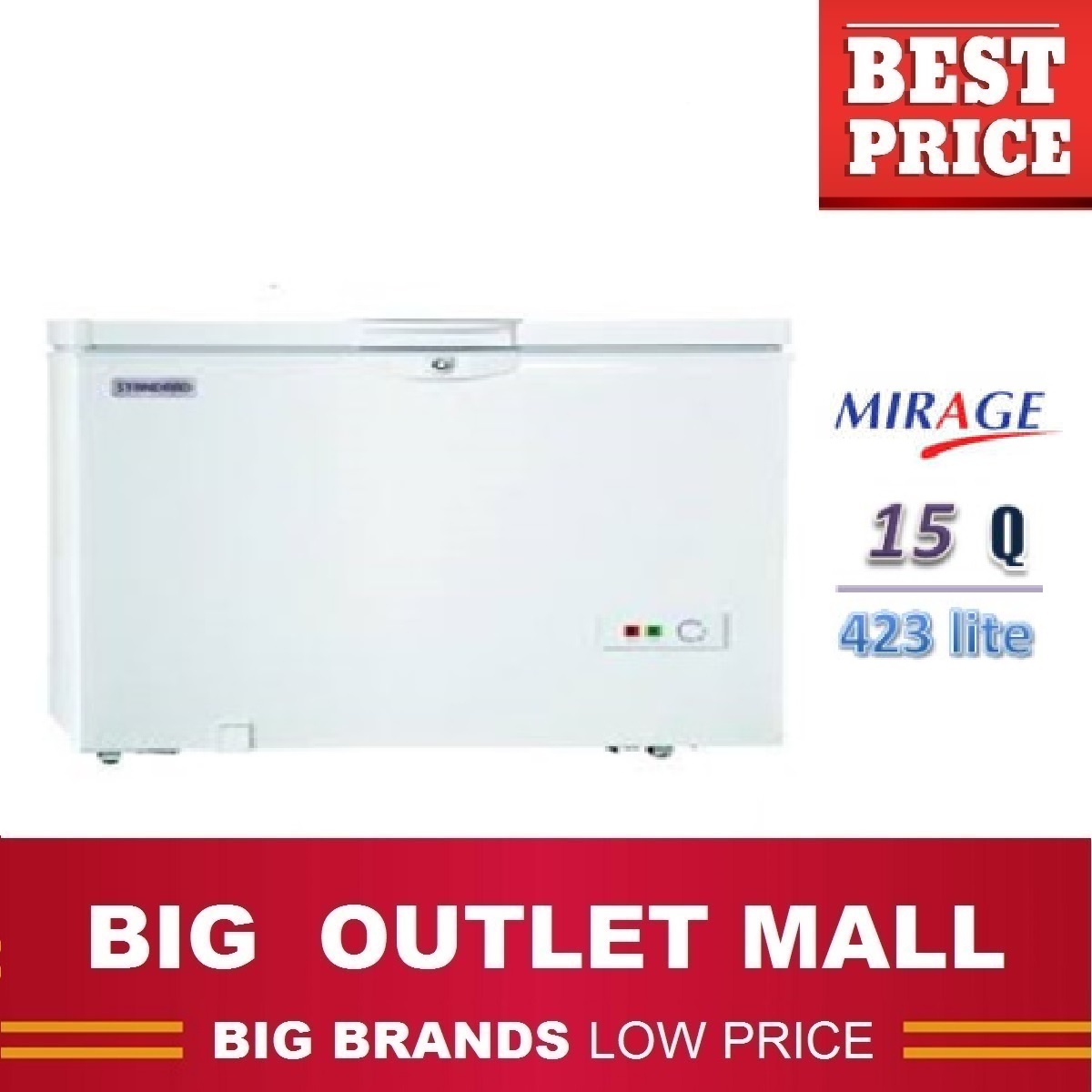 MIRAGE ตู้แช่แข็งฝาทึบ ขนาด15 คิว 423 ลิตร รุ่น EC423