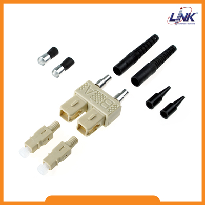 UF-0006 SC Duplex Multimode, Zirconia Fiber Optic Connector, Black Boot 0.9, 3.0 mm diameter Cable