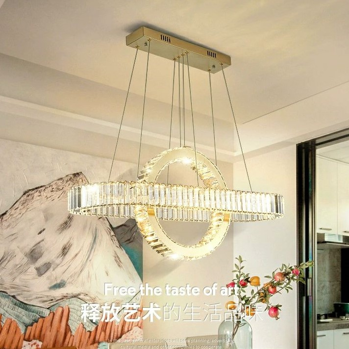 CT181A140 SOTMIA โคมไฟระย้าโต๊ะอาหารสไตล์บาร์ โคมไฟคริสตัล