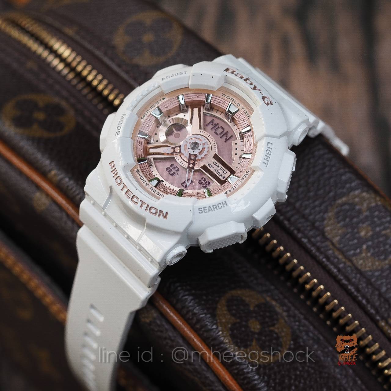 นาฬิกา Baby-G รุ่น น้องเมย รหัส BA-110-7A1 สีขาว Pinkgold