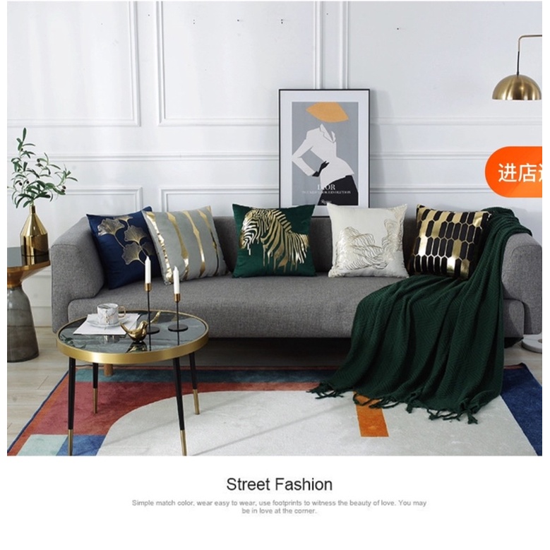 CT114D048 ZEITAKUMS #หมอนอิง Modern luxury หมอนสีทอง หมอนอิงโซฟา หมอนอิงหรู หมอนอิงหรูหรา หมอนแต่งบ้าน Nordic style