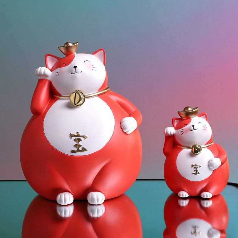 C1009B054 FAMITOSS แมวนำโชค แมวกวัก แมวกวักญี่ปุ่น แมวญี่ปุ่น แมวนำโชคญี่ปุ่น โมเดลแมวกวัก ตุ๊กตาตกแต่งบ้าน