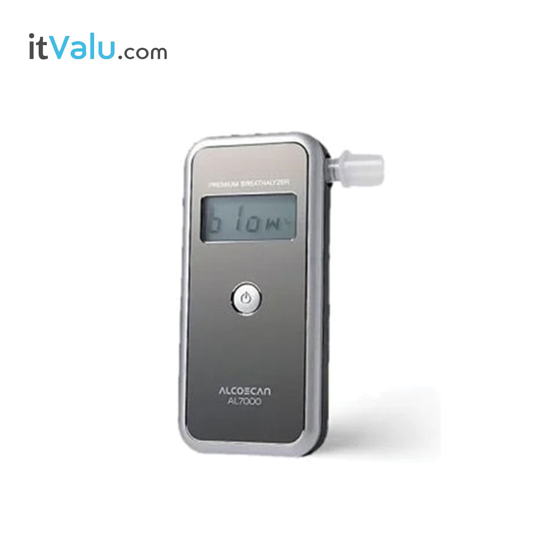 เครื่องวัดแอลกอฮอล์จากลมหายใจ รุ่น AL-7000 (มีใบเซอร์) ระบบการทำงานแบบ Semiconductor sensor สัญญาณเสียง 3 ระดับ แสดงผลเป็นตัวเลขดิจิตอลพร้อมไฟส่องสว่าง ขนาด 116 x 50 x 21 มม. รับประกันศูนย์ไทย 6 เดือน ( แถมหลอดเป่า 5 หลอด )