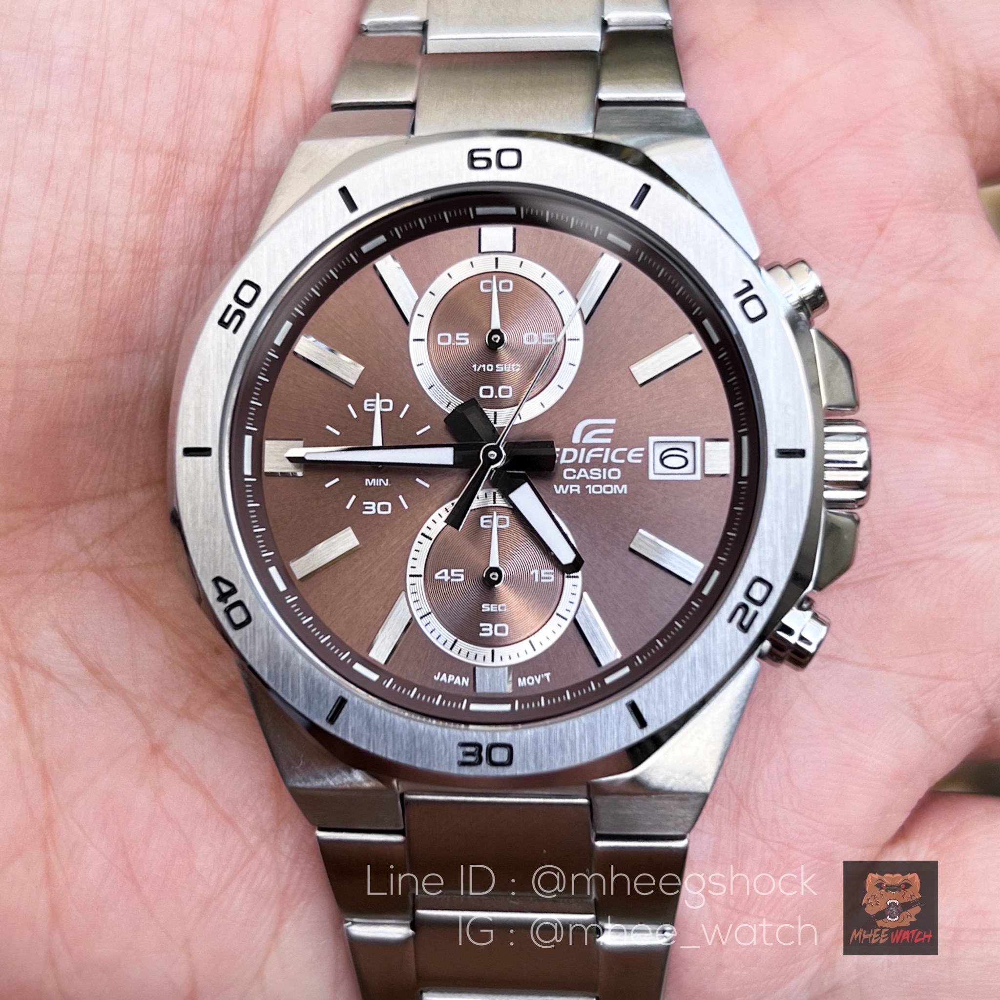 Casio Edifice Champagne Dial Luxury Steel Strap