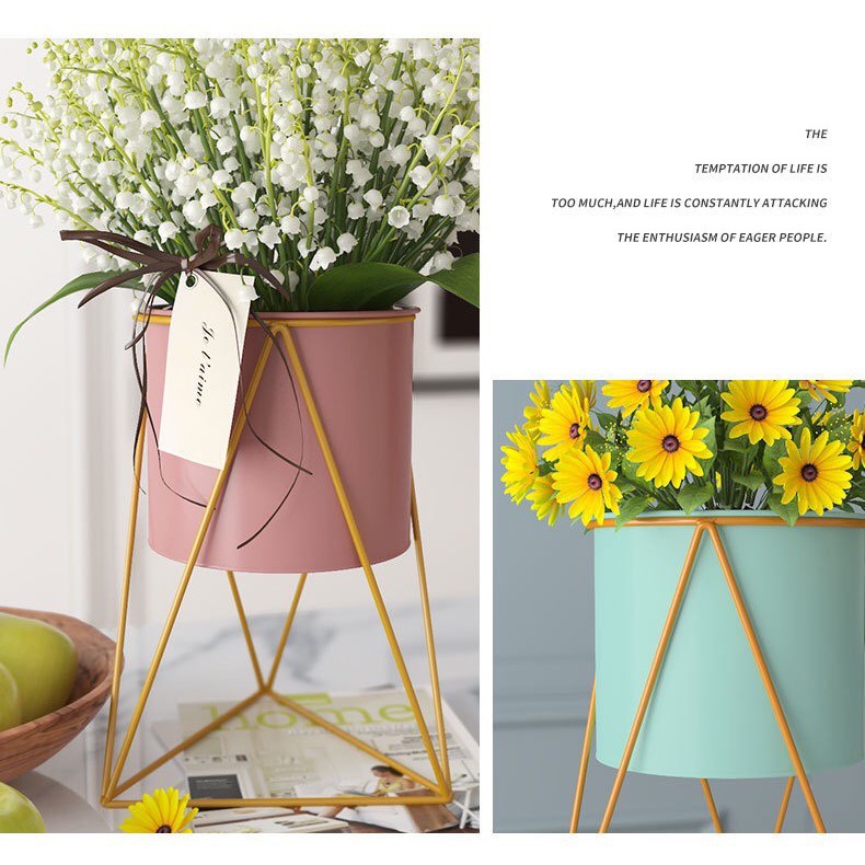 TS061J012 TROPACL กระถางขาตั้งสามเหลี่ยมทรงสูง กระถางทรงสูง กระถางต้นไม้ กระถางพร้อมขาเหล็ก PLANT POT กระถางพร้อมขาตั้ง