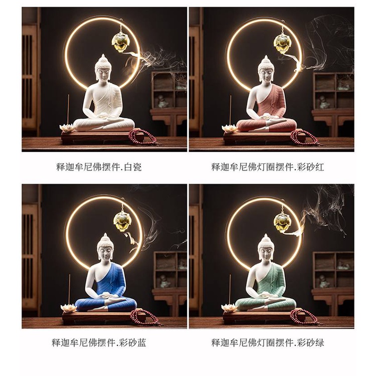 CT125B084 HAOYUN โคมไฟพระพุทธรูป พระพุทธรูป พระพุทธรูปปางสมาธิ โคมไฟLed ของตกแต่งห้อง