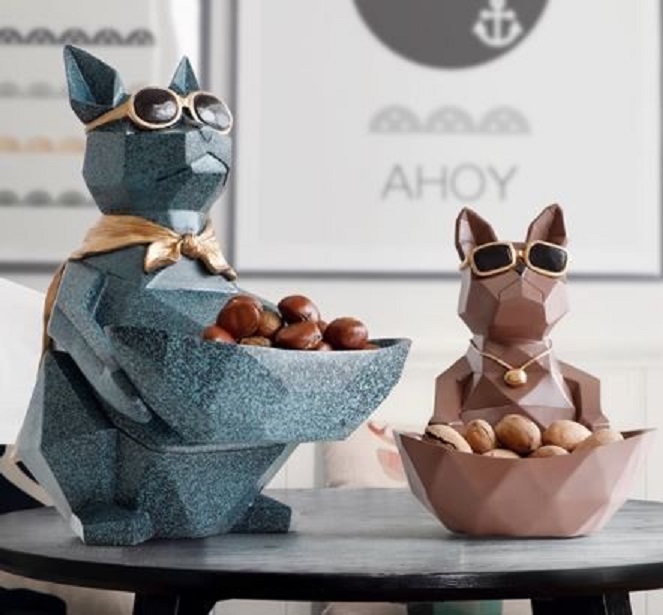 CT194I004 HOMMY กล่องทิชชู่แมวนำโชค กล่องทิชชู่น้องหมา ของแต่งโต๊ะ