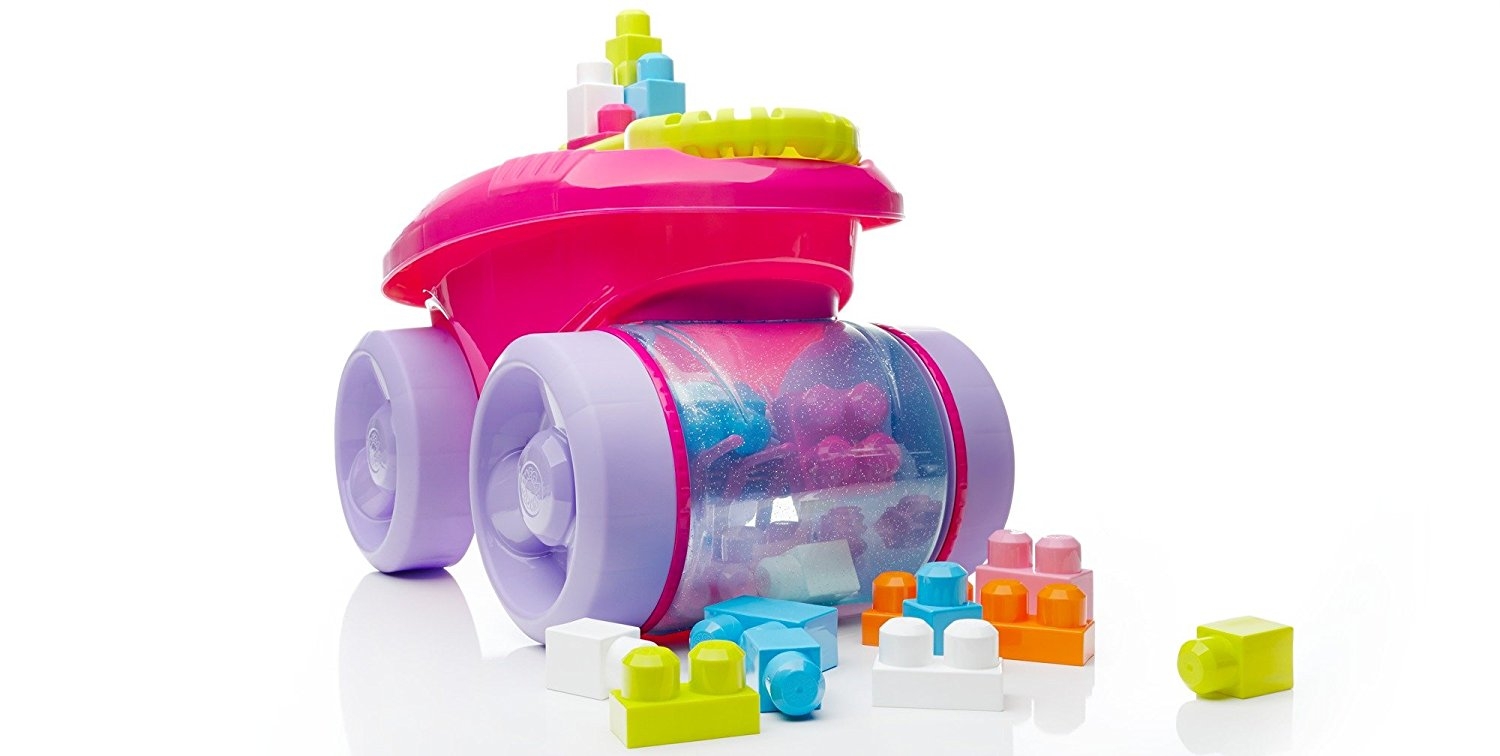 Mega Bloks Block Scooping Wagon Set,Pink บล๊อครถลากจูง
