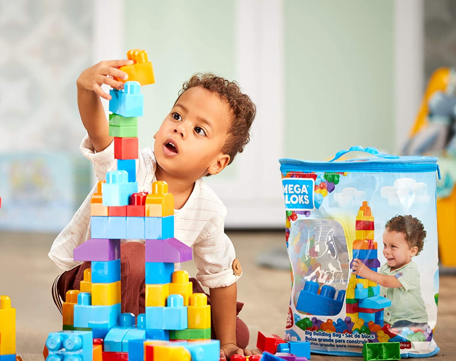 Mega Bloks First Builders Big Building Bag (80 PCS) บล็อคต่อสำหรับเด็กเล็ก
