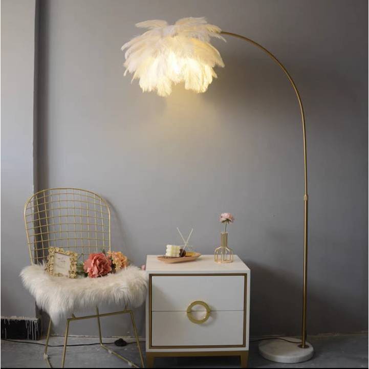 CT191A151 SOTMIA โคมไฟตั้ั้งพื้นขนนก โคมไฟพร้อมรีโมท Feather Lamp