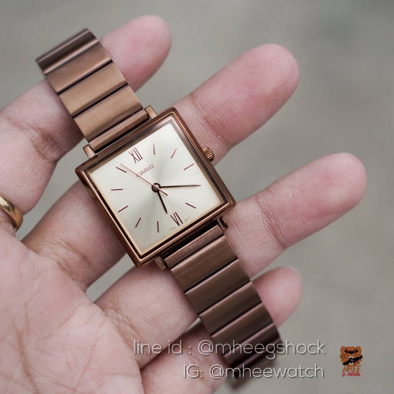 นาฬิกาข้อมือ Casio Lady Luxury หน้าเหลี่ยม ของแท้ ประกันศูนย์CMG 1 ปี (สีดำทอง/สีRosegold)