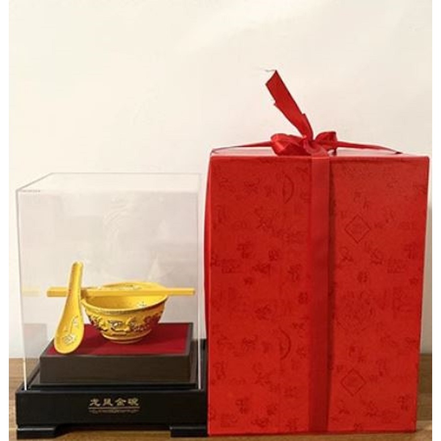CT232B179 HAOYUN ชามข้าวทอง สีทอง มงคล ของขวัญเลื่อนตำแหน่ง ของขวัญขึ้นบ้านใหม่ ขนเงินขนทอง รับทรัพย์