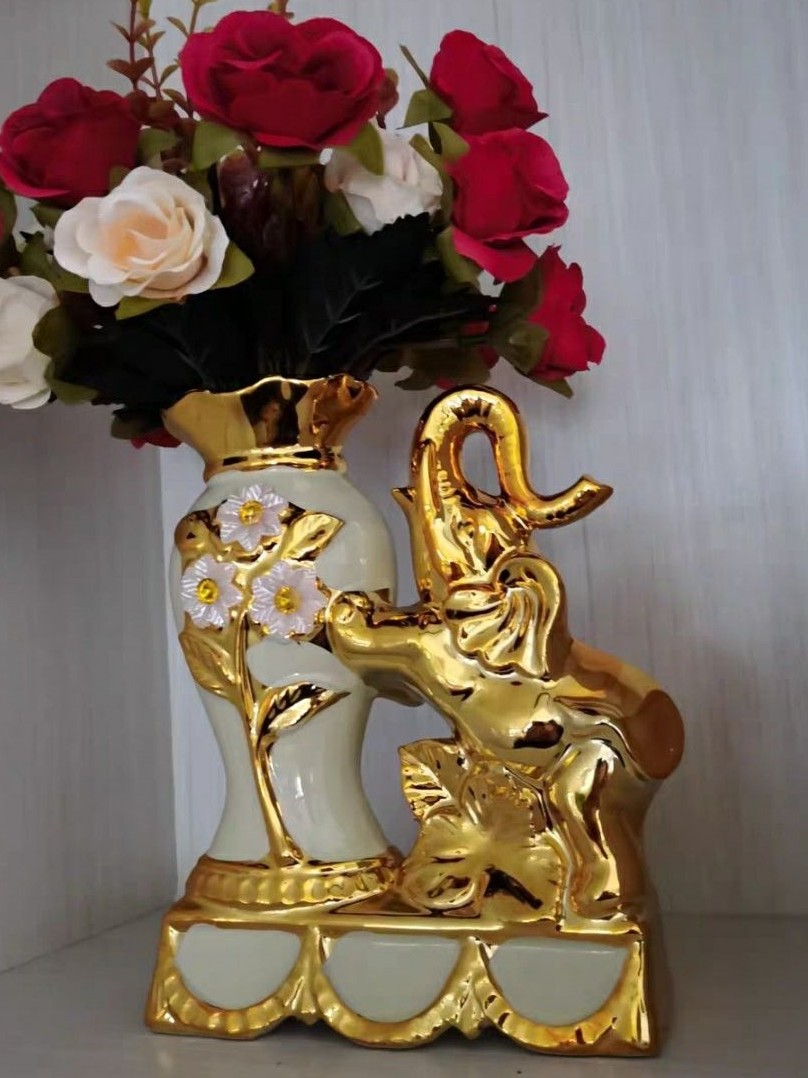 CT209E040 DECHOME แจกันเซรามิกยุโรป แจกันแต่งบ้าน ดอไม้ปลอม ช้าง European ceramic vase