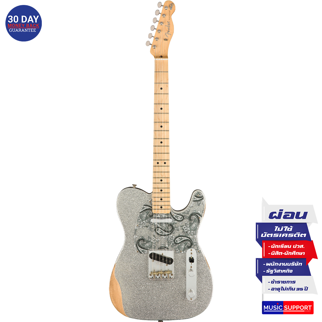 กีตาร์ไฟฟ้า Fender Brad Paisley Road Worn Telecaster Silver Sparkle