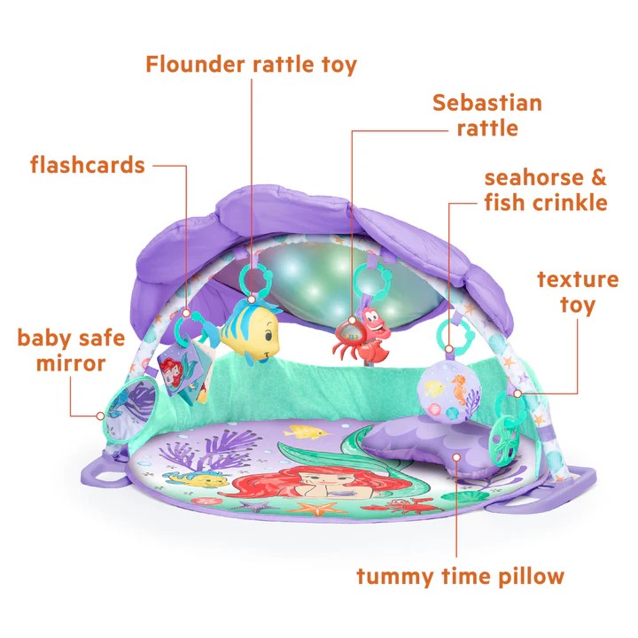 เพลยิมนางเงือกน้อย Bright Starts Disney Baby The Little Mermaid Twinkle Trove Light-Up Musical Baby Activity Gym