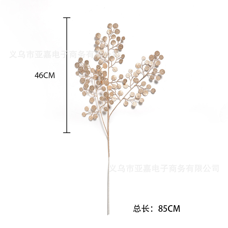 กิ่งไม้สีทอง ใบไม้สีทอง ยูคาลิปตัสทอง ตกแต่งห้อง ประกอบฉาก ST502E806