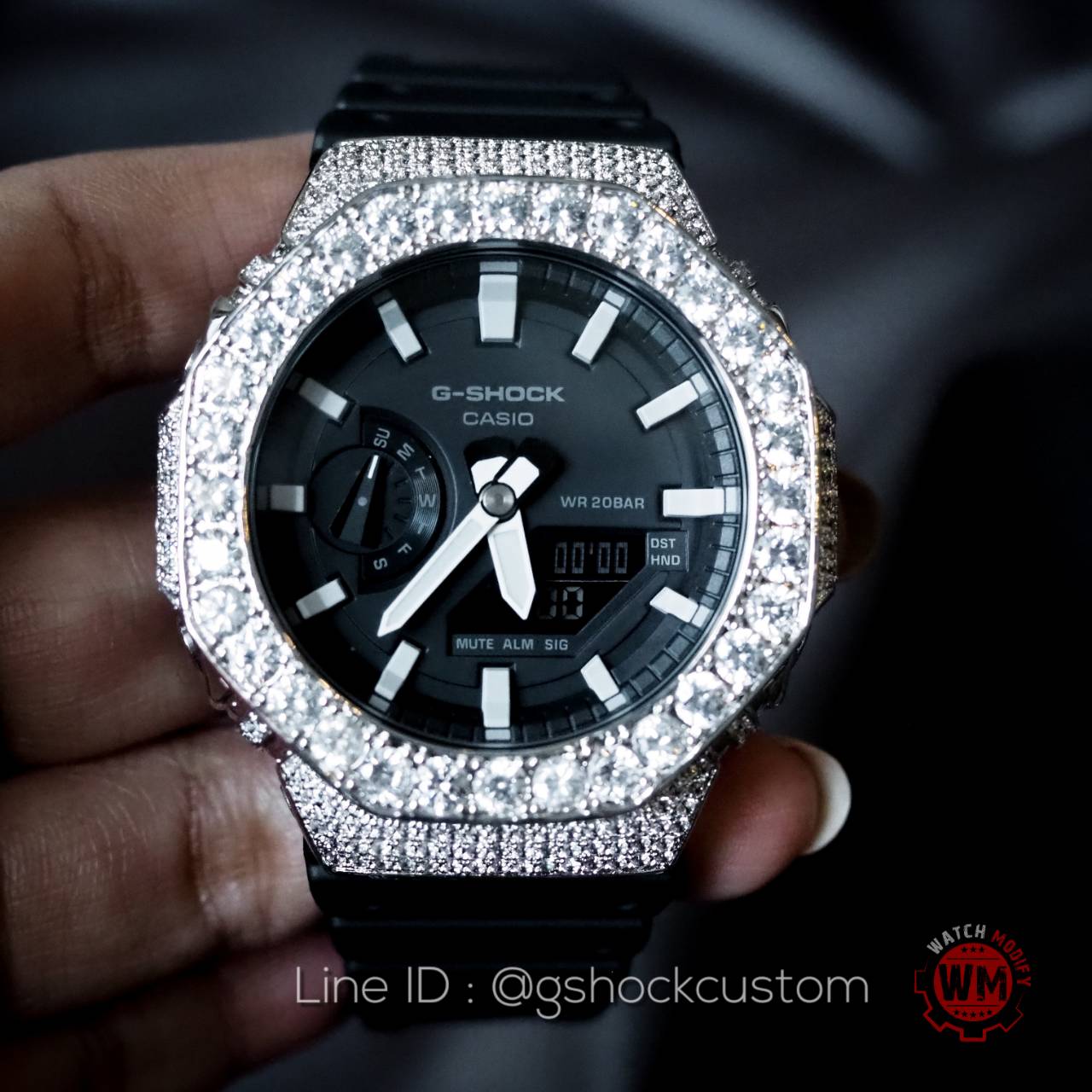 G-Shock AP ฝังเพชรคริสตัล รุ่น Ga-2100-1A