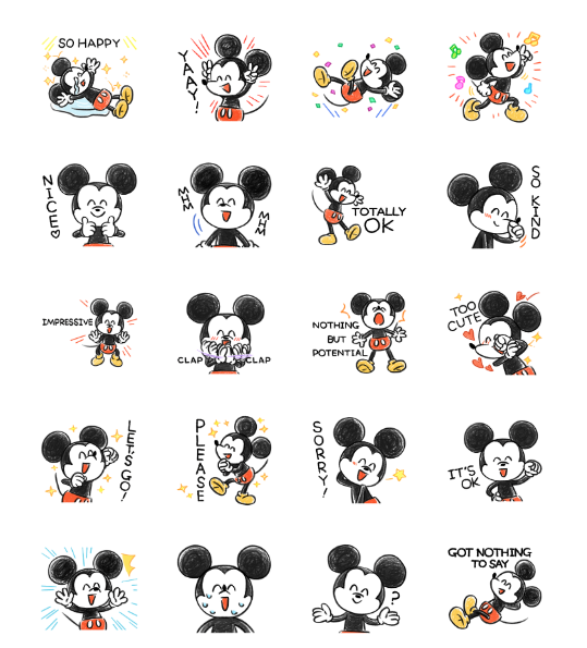 ขายสติกเกอร์ไลน์ มิคกี้ เมาส์ ยิ้มแย้มแจ่มใส♪
