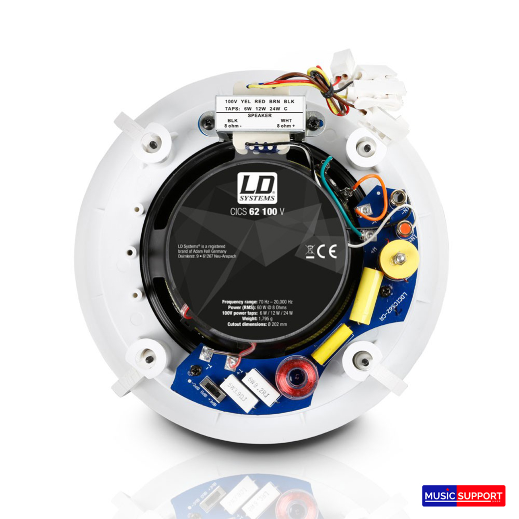 LD Systems CICS62100V 6.25" 2-Way In-Celling Speaker 100V