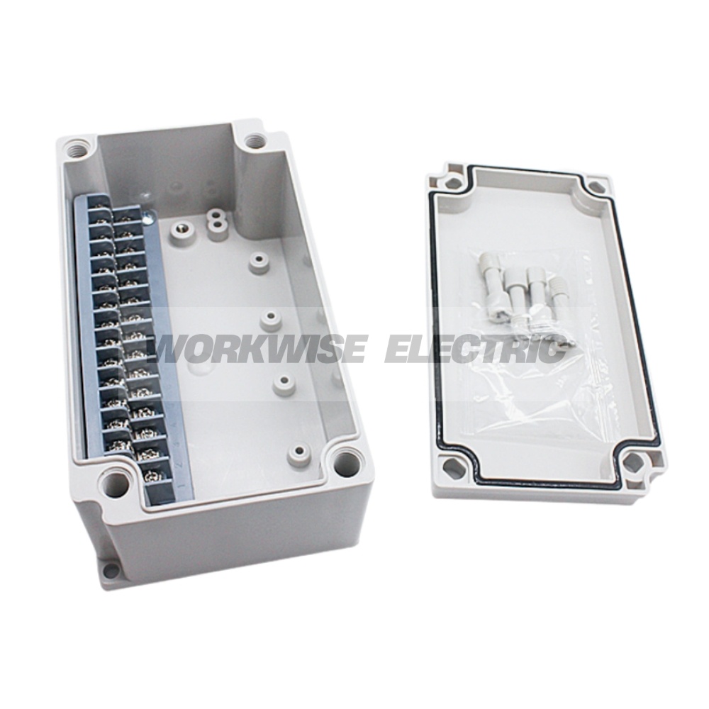 "TIBOX" TJ-15P-S กล่องพลาสติก พร้อมเทอร์มินอลบล็อก (Plastic Terminal Block Box IP66) 15Pole 10A Size : 180x100x75 mm.