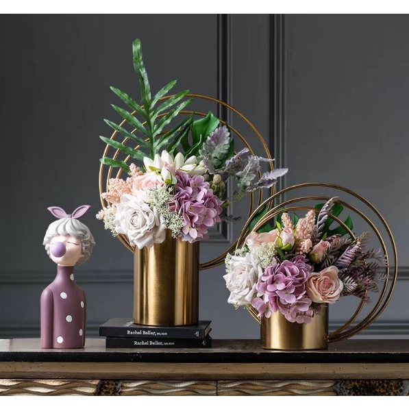 CT031E025 DECHOME Light Luxury Flower Art แจกันดอกไม้โมเดิร์น แจกันดอกไม้แต่งบ้าน แจกันบนโต๊ะอาหาร แจกันดอกไม้ แจกันดอกไม้บนโต๊ะ