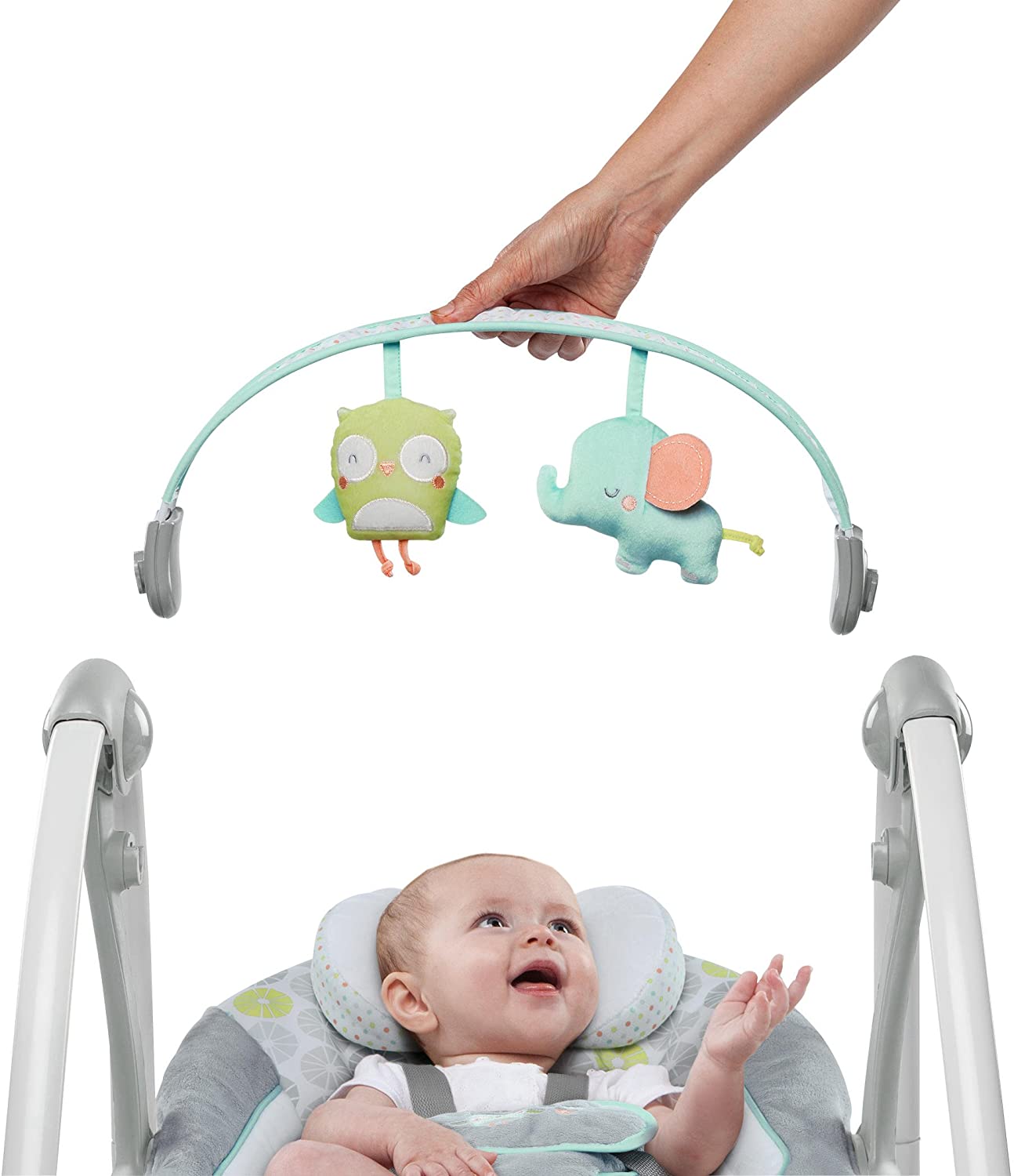 Ingenuity Swing 'n Go Portable Swing - Hugs & Hoots เปลไกวไฟฟ้า