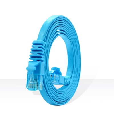 US-5141-8 CAT 6 FLAT PATCH CORD 1 M. ( Light Blue ) สีฟ้าสดใส