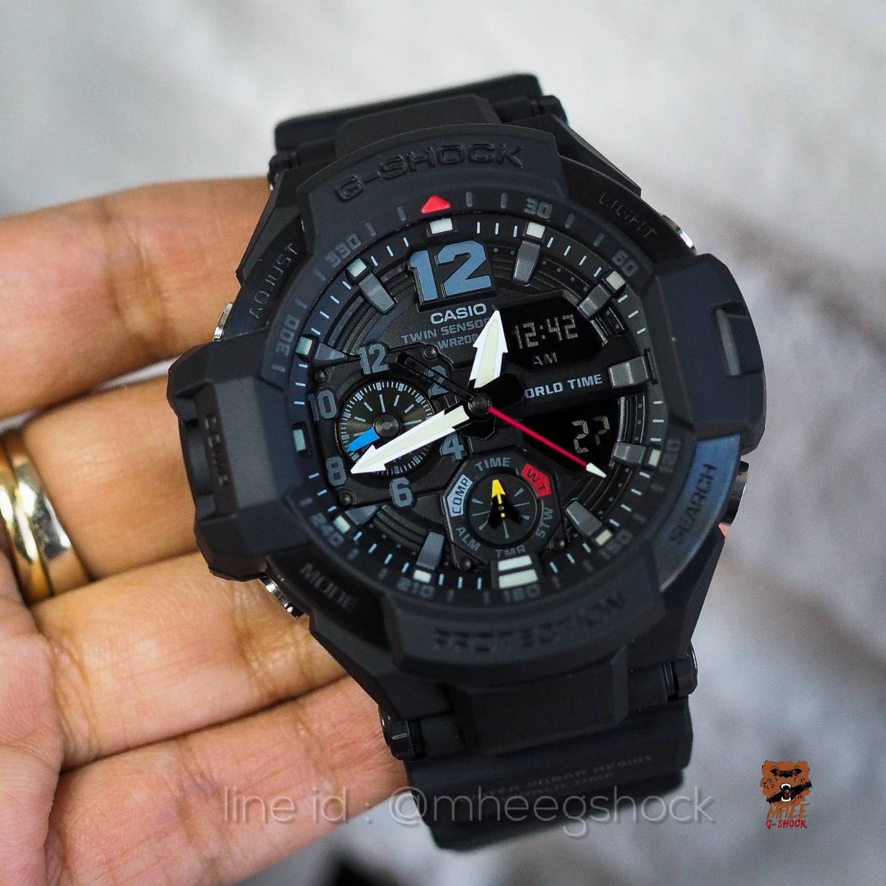 G-Shock นักบิน รุ่น GA-1100-1A1 Twotone ดำเทา ของแท้ ประกันศูนย์