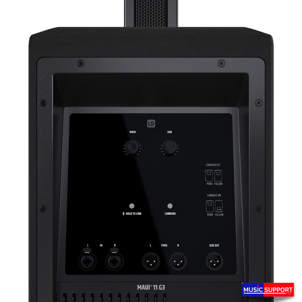 LD Systems MAUI® 11 G3 Portable cardioid column PA system, black