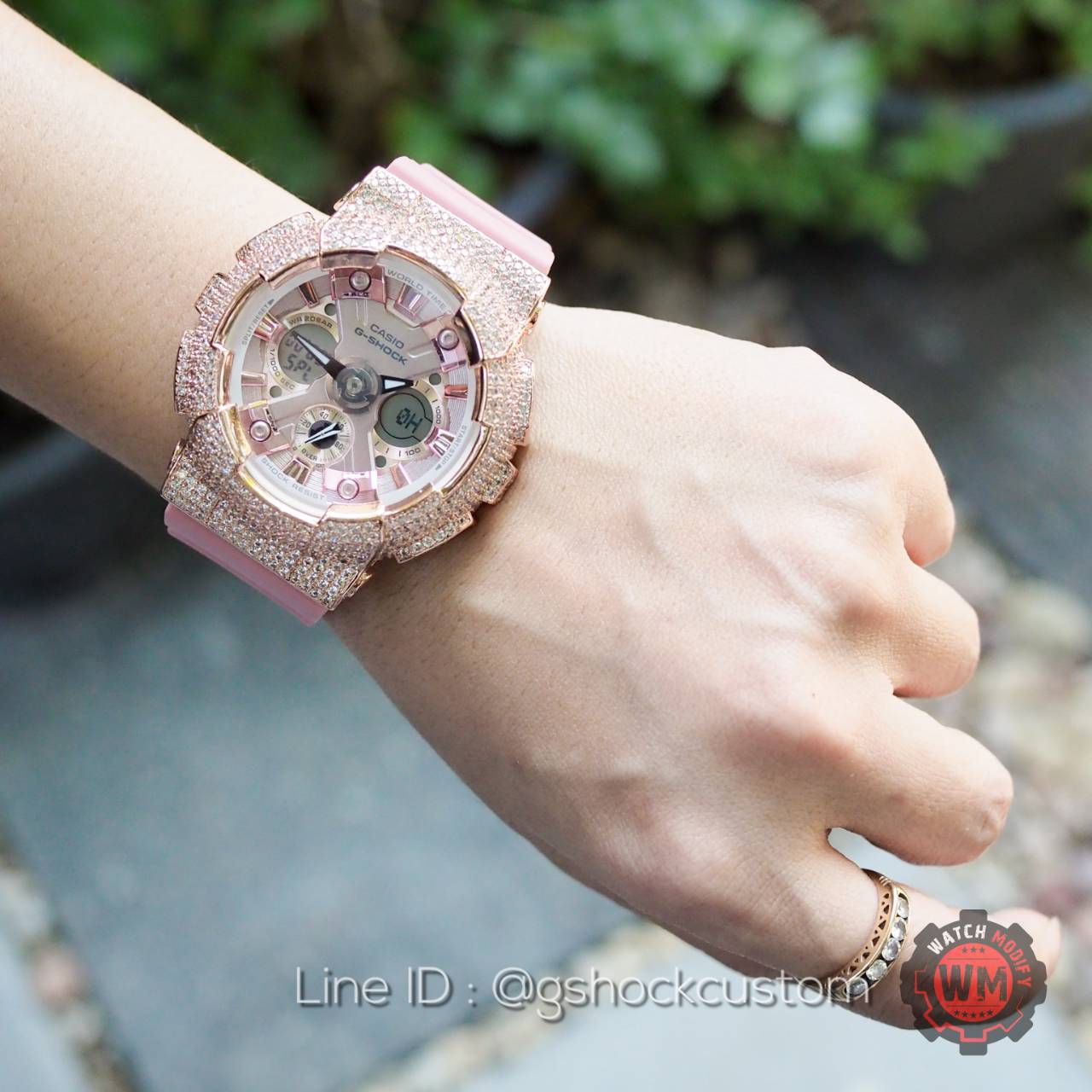 G-Shock mini พีช กรอบเพชร BlingBling