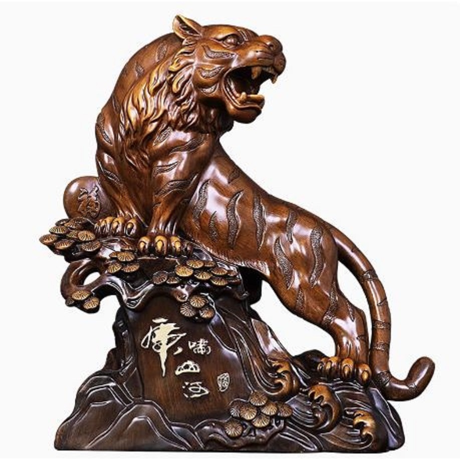 CT227B171 HAOYUN โมเดลเสือ เสือคำรามภูเขาและแม่น้ำโชคดี มงคล ของขวัญเลื่อนตำแหน่ง ของขวัญขึ้นบ้านใหม่ ขนเงินขนทอง รับทรั