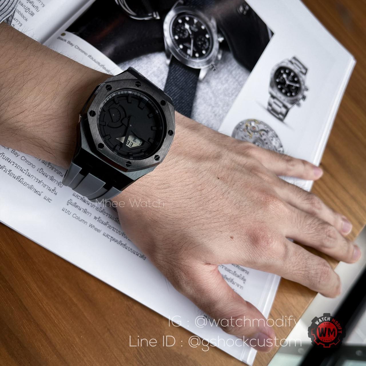G-SHOCK GA-2100 Custom AP RUBBER STAINLESS Black Grey No LOGO