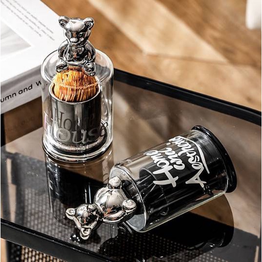 CT132D056 HOMMY ที่ใส่ไม้จิ้มฟัน คัตเติลบัต รูปน้องหมี ที่ใส่คัตเติลบัต สไตล์โมเดิร์น แต่งบ้านสวย