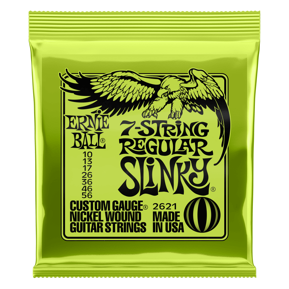 สายกีตาร์ไฟฟ้า 7 สาย ERNIE BALL REGULAR SLINKY 7-STRING NICKEL WOUND ELECTRIC GUITAR STRINGS - 10-56 GAUGE