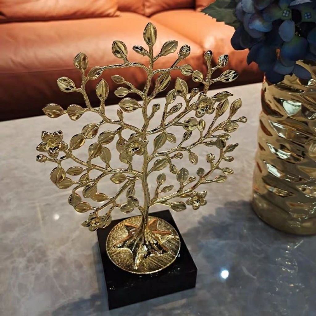 CT188B129 FAMITOSS ต้นไม้เงิน โมเดลสีทอง ของตกแต่ง ของขวัญขึ้นบ้านใหม่