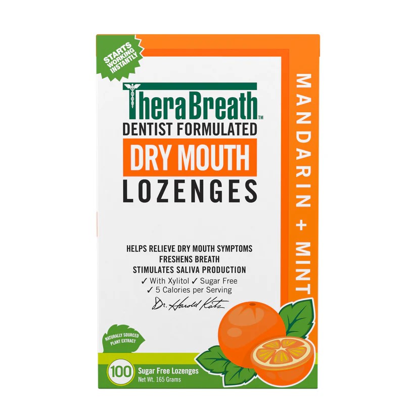 TheraBreath Dry Mouth Lozenges เม็ดอมช่วยลดอาการปากแห้งและกลิ่นปาก ทำให้ลมหายใจสดชื่น