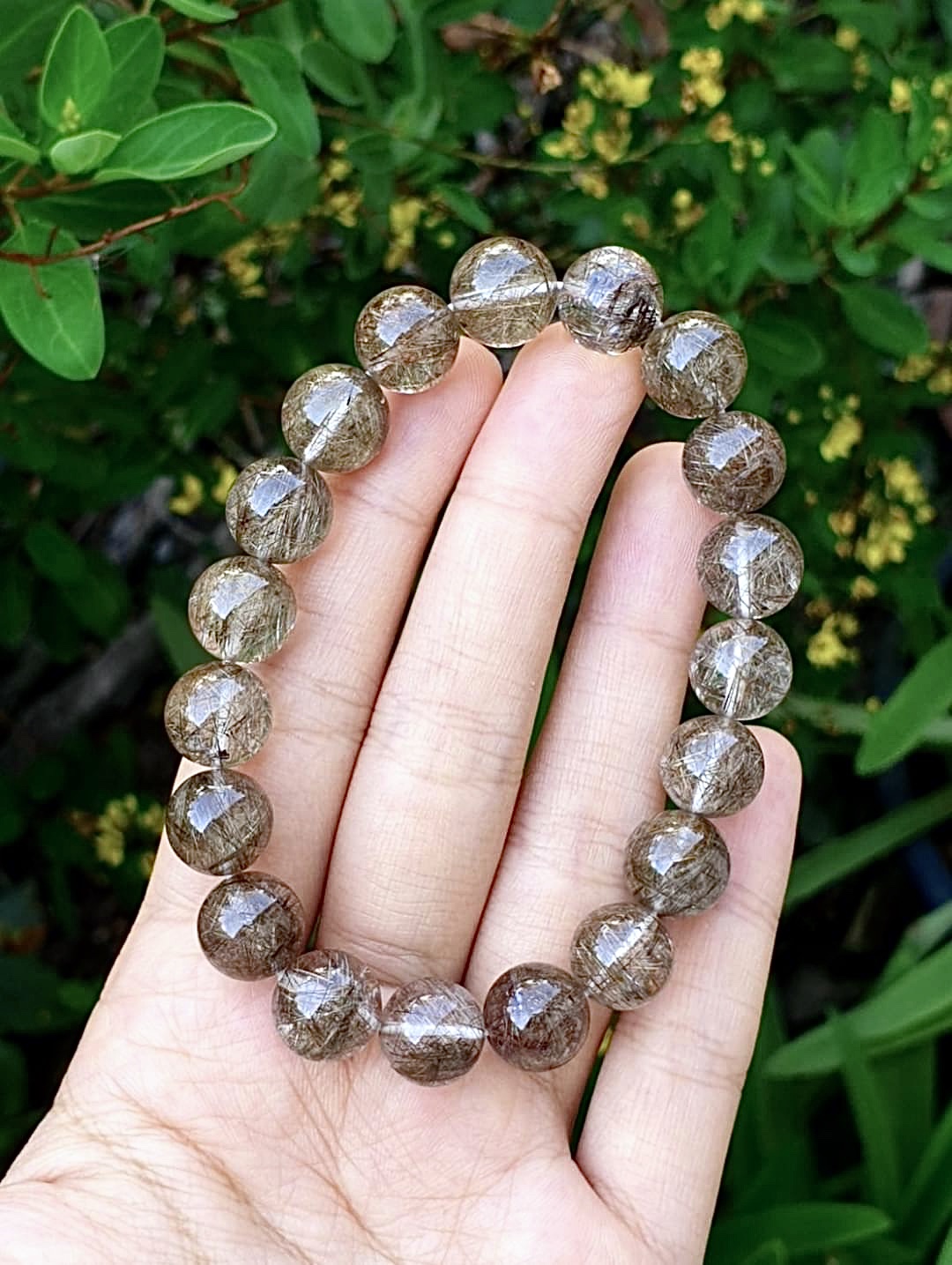 ไหมเงิน ( Silver Rutilated Quartz ) AAA++ ขนาด 10.5 mm Top Premium Quality
