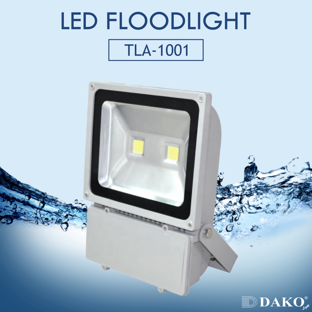 DAKO® LIGHT TLA-1001 DAYLIGHT (แสงเดย์ไลท์) 100W IP65 โคมไฟฟลัดไลท์ แอลอีดี โคมสปอร์ตไลท์ แอลอีดี ( LED FLOODLIGHT )