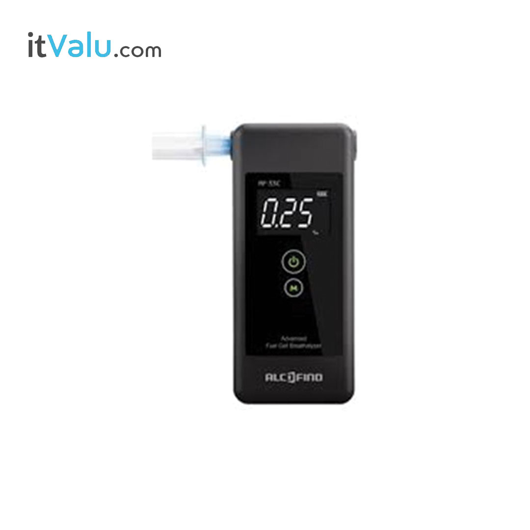 เครื่องวัดแอลกอฮอล์จากลมหายใจ ALCOFIND รุ่น AL-33C เซนเซอร์ไฟฟ้าเคมี ด้วยรูปทรงที่เรียบหรู ขนาดเล็กสามารถกไปไหนได้ ดูผลย้อนหลักได้ถึง 10 ค่า รับประกันศูนย์ไทย 6 เดือน ( แถมหลอดเป่า 6 หลอด )