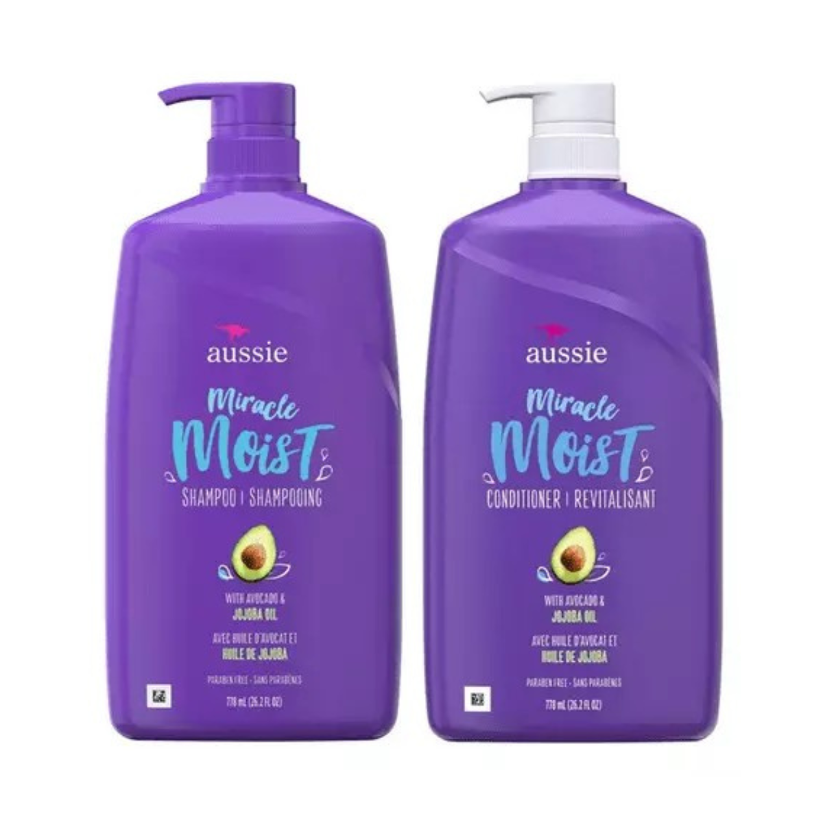 Aussie Miracle Moist with Avocado แชมพู ครีมนวดผม สำหรับผมแห้งแตกปลาย เพิ่มความชุ่มชื้นให้เส้นผม ขนาด 26.2 Oz./ 778 mL.