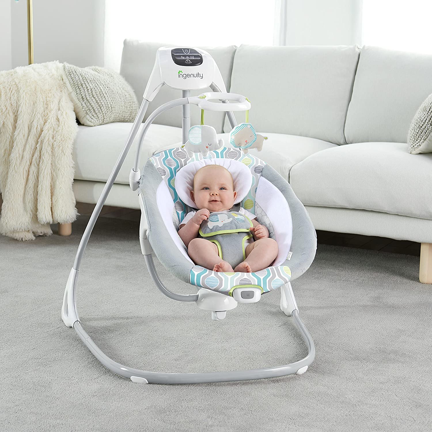 Ingenuity Simple Comfort Cradling Swing - Everston เปลไกว มีระบบสั่น ใช้ไฟบ้านได้