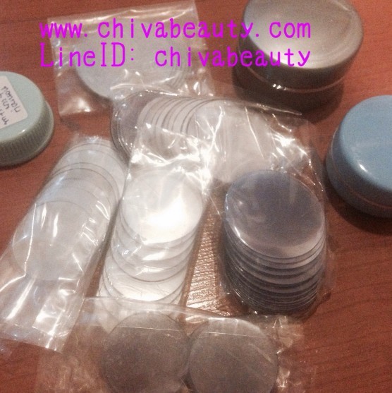 ขายส่ง ขายปลีก แผ่นพาสติกปิดกระปุกครีม ขนาด 3 กรัม 5 กรัม 10 กรัม จำนวน 100 แผ่น ราคา 60 บาท